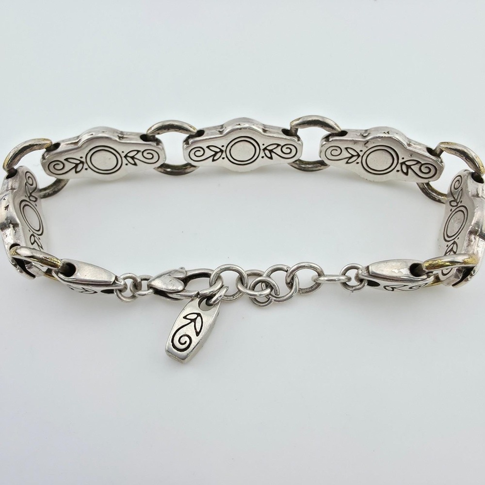 BRIGHTON 'Celestine' Bracelet Blue SWAROVSKI Crystals Gold&Silver Plate 7.75" - Picture 7 of 11